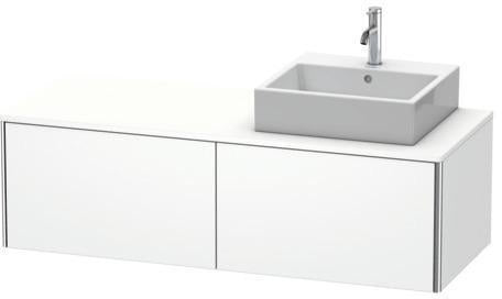 Duravit Waschtischunterbau XSquare 1400 mm wandhängend mit Auszug links, Becken rechts, seidenmatt