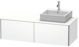 Duravit Waschtischunterbau XSquare 1400 mm wandhängend mit Auszug links, Becken rechts, seidenmatt