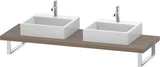 Duravit L-Cube Konsole 550 mm Amerikanischer Nussbaum mit 2 Ausschnitten und Ablageteilen