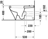 DURAVIT DuraStyle Stand-Tiefspül-WC 705x370mm mit WonderGliss, Abgang Vario, weiß