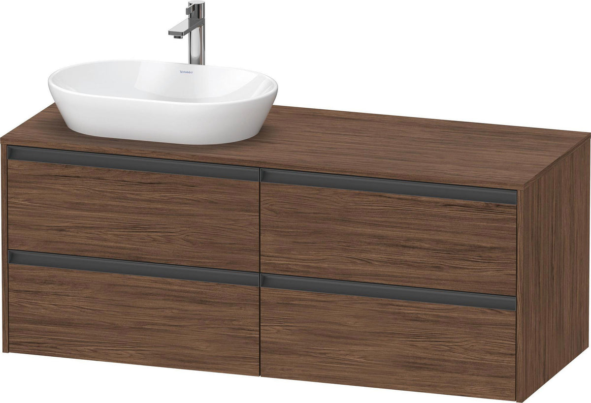 Duravit Ketho.2 Waschtischunterbau 1400 mm betongrau matt mit 4 Schubkästen