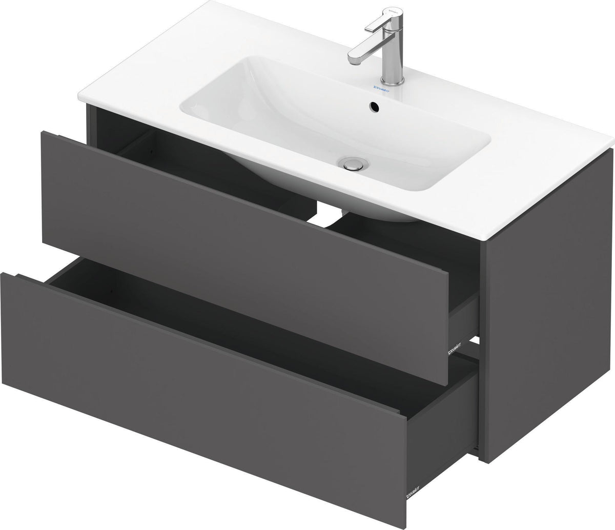 Duravit L-Cube Waschtischunterbau 1020 mm taupe matt – wandhängend, 2 Schubkästen, Tip-On