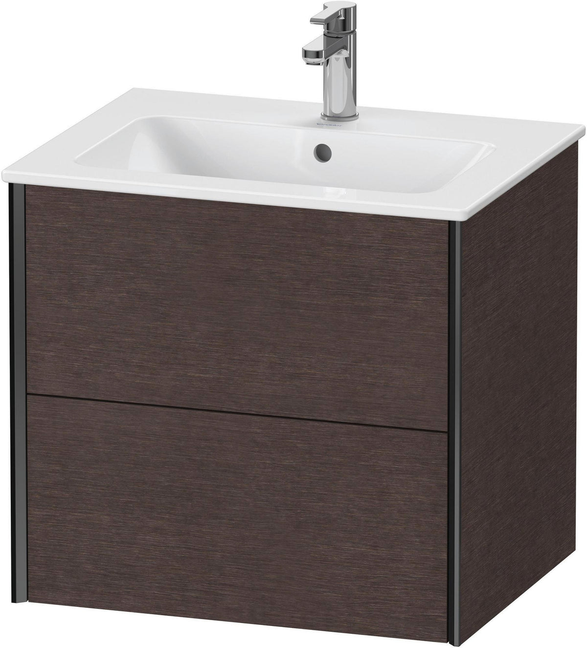 DURAVIT XViu Waschtischunterbau wandhängend 610 mm, 2 Schubkästen, weiß matt – ohne Griff, mit Tip-On-Technik
