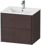 DURAVIT XViu Waschtischunterbau wandhängend 610 mm, 2 Schubkästen, weiß matt – ohne Griff, mit Tip-On-Technik