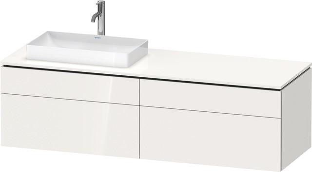 Duravit L-Cube Waschtischunterbau 1620 mm Weiß Hochglanz mit Tip-On-Technik