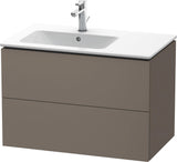 DURAVIT L-Cube Waschtischunterbau 820 mm betongrau matt – 2 Schubkästen, Becken links, wandhängend