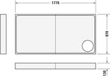 DURAVIT Starck Slimline Duschwanne 1700x750x60 mm Weiß Sanitäracryl Antislip