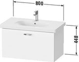 Duravit XBase Waschtischunterbau wandhängend 600 mm, 1 Auszug, weiß matt – montiert