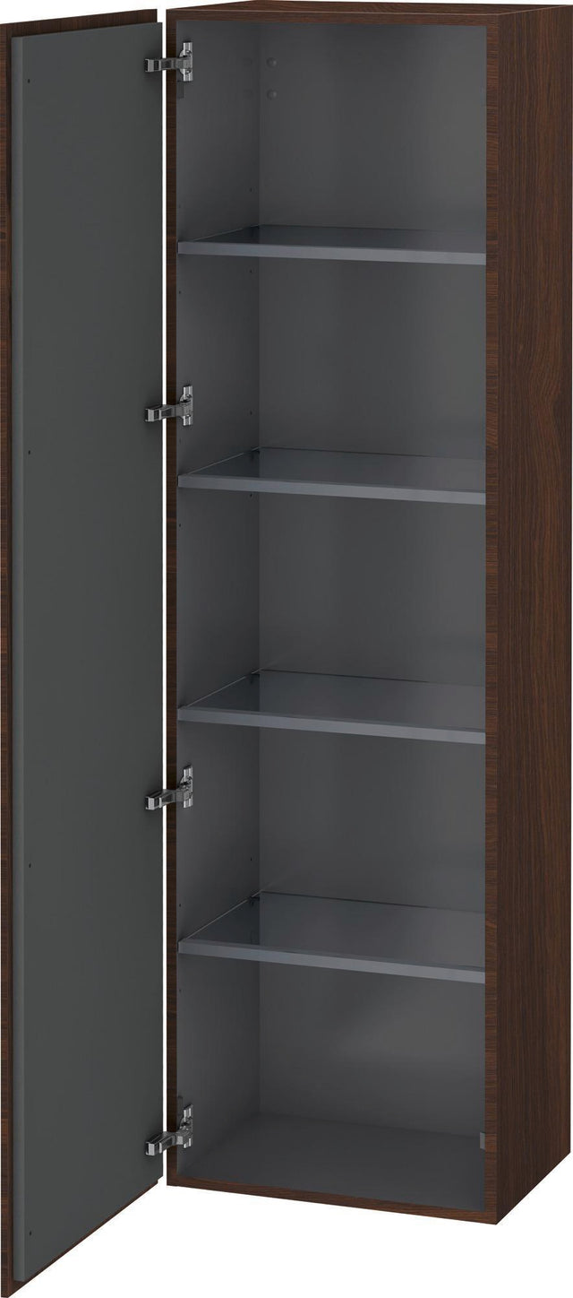 Duravit Hochschrank L-Cube 363x500x1760mm 1 Tür nussbaum gebürstet – Wandhängend mit Soft-Close