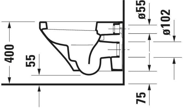 DURAVIT DuraStyle Wand-WC 540 mm Tiefspüler mit Durafix, weiß