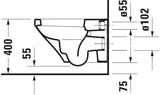 DURAVIT DuraStyle Wand-WC 540 mm Tiefspüler mit Durafix, weiß
