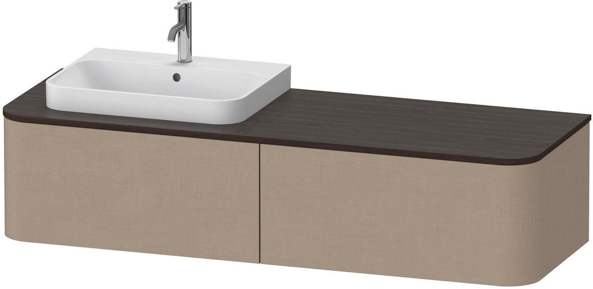 Duravit Happy D.2 Konsolenwaschtischunterbau 1600 mm taupe supermatt mit Tip-On Technik