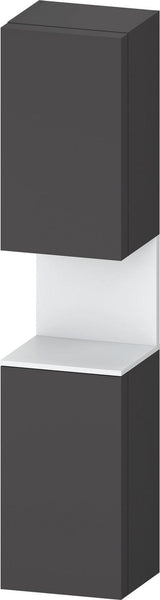 DURAVIT Qatego Hochschrank 400 mm, 2 Türen, weiß Hochglanz, Eiche Schw. Matt