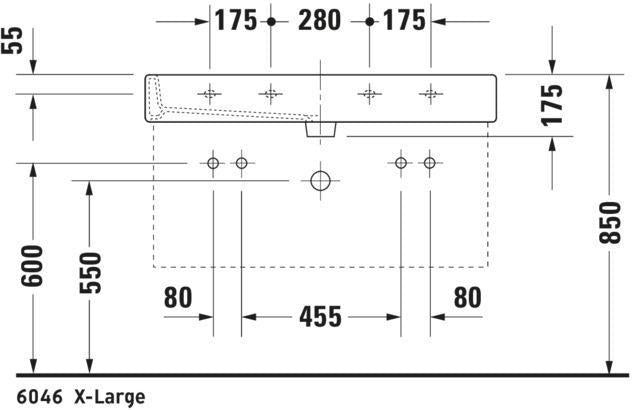 DURAVIT Waschtisch Vero 1000 mm mit Überlauf, Hahnloch Mitte, weiß