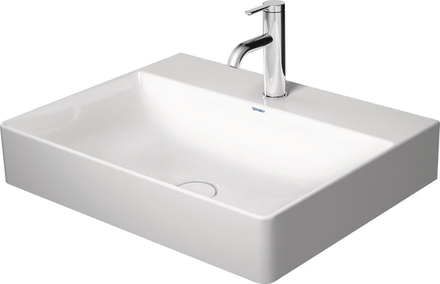Duravit DuraSquare Waschtisch 600 mm weiß mit Hahnloch ohne Überlauf für Wandmontage