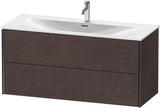 DURAVIT XViu Waschtischunterbau wandhängend 1210 mm, 2 Schubkästen, weiß matt – ohne Griff, mit Tip-On-Technik