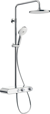 DURAVIT Duschsystem Shower Systems Shelf 1050 mit Thermostat, Kopf- und Handbrause, Chrom Weiß Hochglanz