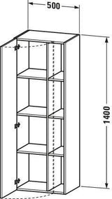 DURAVIT DuraStyle Hochschrank 360x500x1400 mm, 1 Tür links, Eiche Terra/Weiß Matt