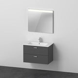 DURAVIT XBase Möbel-Set 830 mm Weiß Glänzend mit Waschtisch, Unterbau, 2 Schubkästen & Spiegel