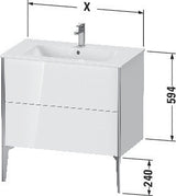 Duravit XVIU Waschtischunterbau 810 mm 2 Auszüge Nussbaum Mitte Korpus seidig-matt