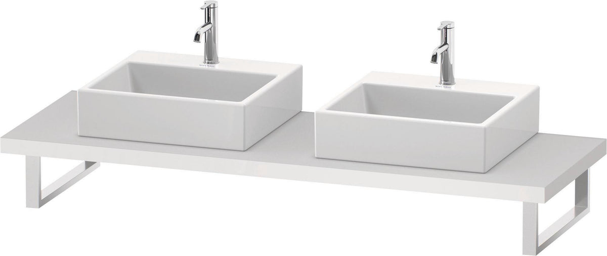 DURAVIT L-Cube Konsole variabel 45 mm weiß matt mit 2 Ausschnitten, 550 mm tief