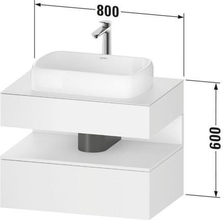 DURAVIT Qatego Konsolenwaschtischunterbau 800 mm Weiß Hochglanz mit Tip-On-Technik