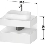 DURAVIT Qatego Konsolenwaschtischunterbau 800 mm Basalt Matt – Wandhängend mit Tip-On & LED