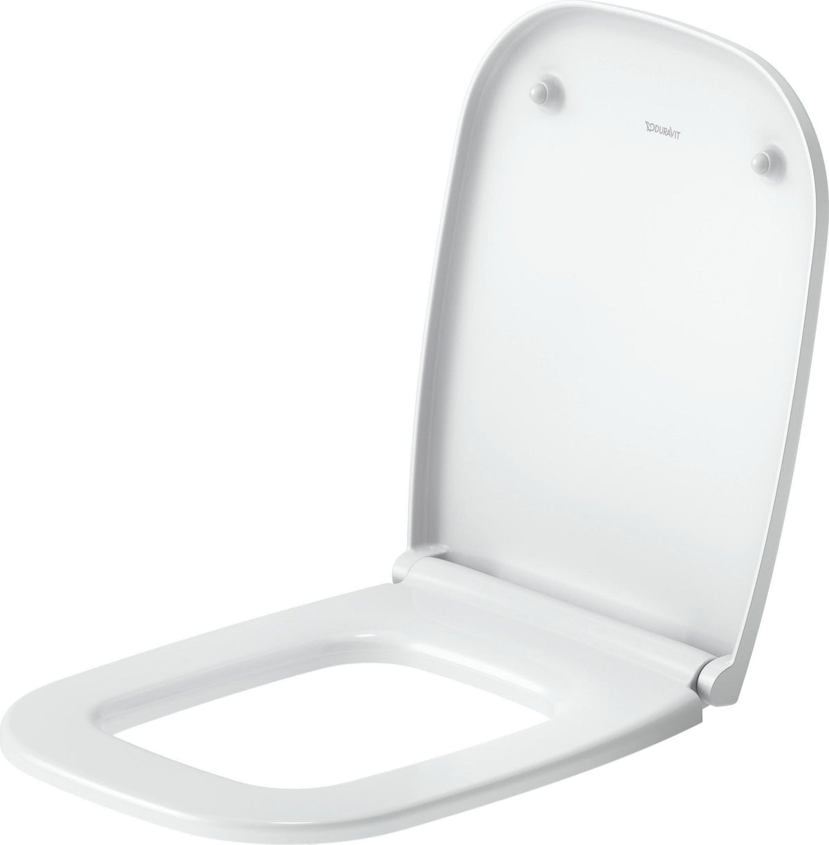 DURAVIT Univavo WC-Sitz eckig tief 443 mm weiß mit Absenkautomatik und Edelstahl-Scharnieren