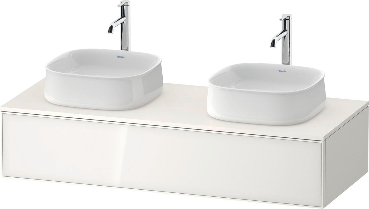 Duravit Zencha Konsolen-Waschtischunterbau 1300 mm Eiche Anthrazit mit Tip-on und Soft-Close