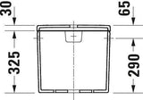 Duravit No.1 Spülkasten Weiß 390x170mm Dual Flush Anschluss unten links