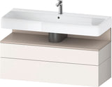 Duravit Qatego Waschtischunterbau 1190 mm – Weiß Matt mit Eiche Schwarz Nische, 1 Auszug, LED