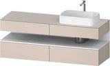 Duravit Qatego Konsolenwaschtischunterbau 1600 mm Weiß Hochglanz mit Eiche Schwarz Nische