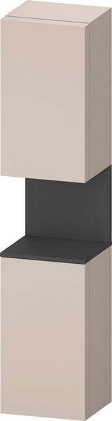 DURAVIT Qatego Hochschrank 400 mm, 2 Türen, weiß Hochglanz, Eiche Schw. Matt