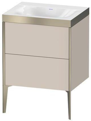 Duravit Möbelwaschtischset XVIU 600x480mm mit Viu Waschtisch und Nussbaum-Einrichtungssystem