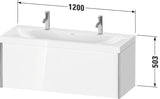 Duravit XViu Möbelwaschtischset 1200 mm mit Unterbau, 1 Hahnloch und Raumsparsiphon