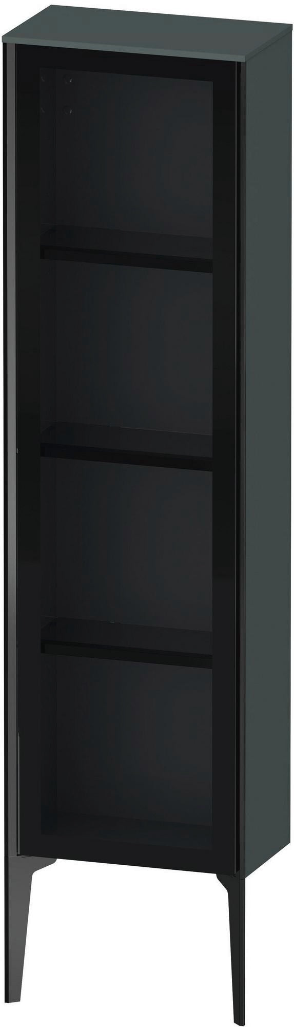 Duravit XViu Halbhochschrank mit Glastür 1330 mm, links, dolomiti grey hochglanz