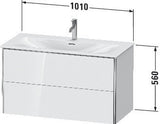 Duravit XSquare Waschtischunterbau 1010 mm mit 2 Schubkästen in Steingrau Matt – wandhängend
