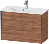 DURAVIT XViu Waschtischunterbau wandhängend 810 mm, 2 Schubladen, champagner matt/weiß matt