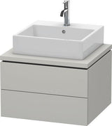 Duravit L-Cube Waschtischunterbau 620 mm taupe supermatt – 2 Schubkästen, Tip-On, wandmontiert