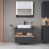 DURAVIT Qatego Hochschrank 400 mm, 2 Türen, weiß Hochglanz, Eiche Schw. Matt