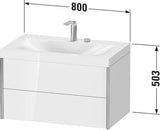Duravit Möbelwaschtischset XVIU 800x480mm Chaos mit Unterbau wandhängend und Keramikwaschtisch Viu