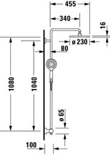 DURAVIT Duschsystem C.1 mit Brausethermostat, Schwarz Matt, Kopf- und Handbrause