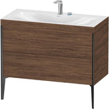 DURAVIT XViu c-bonded Waschtischunterbauset 1000 mm, 2 Auszüge, Schwarz Matt / Nussbaum