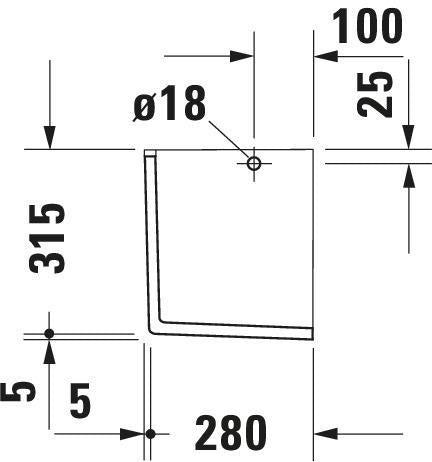 Duravit Halbsäule Starck 3 von Philippe Starck – Keramik, weiß, 315x170x320 mm