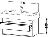 Duravit Ketho Waschtischunterbau 950 mm wandhängend mit 2 Schubkästen und Soft-Close in Weiß Matt