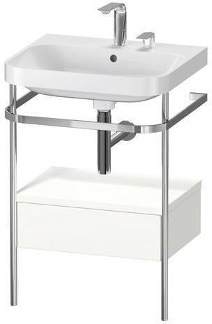 Duravit Waschtischset Happy D.2 Plus 575x490mm taupe supermatt mit Hahnloch