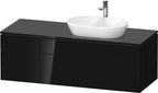 schwarz hochglanz / Mitteldichte Faserplatte (MDF) / 2 Schubkästen, 2 Auszüge