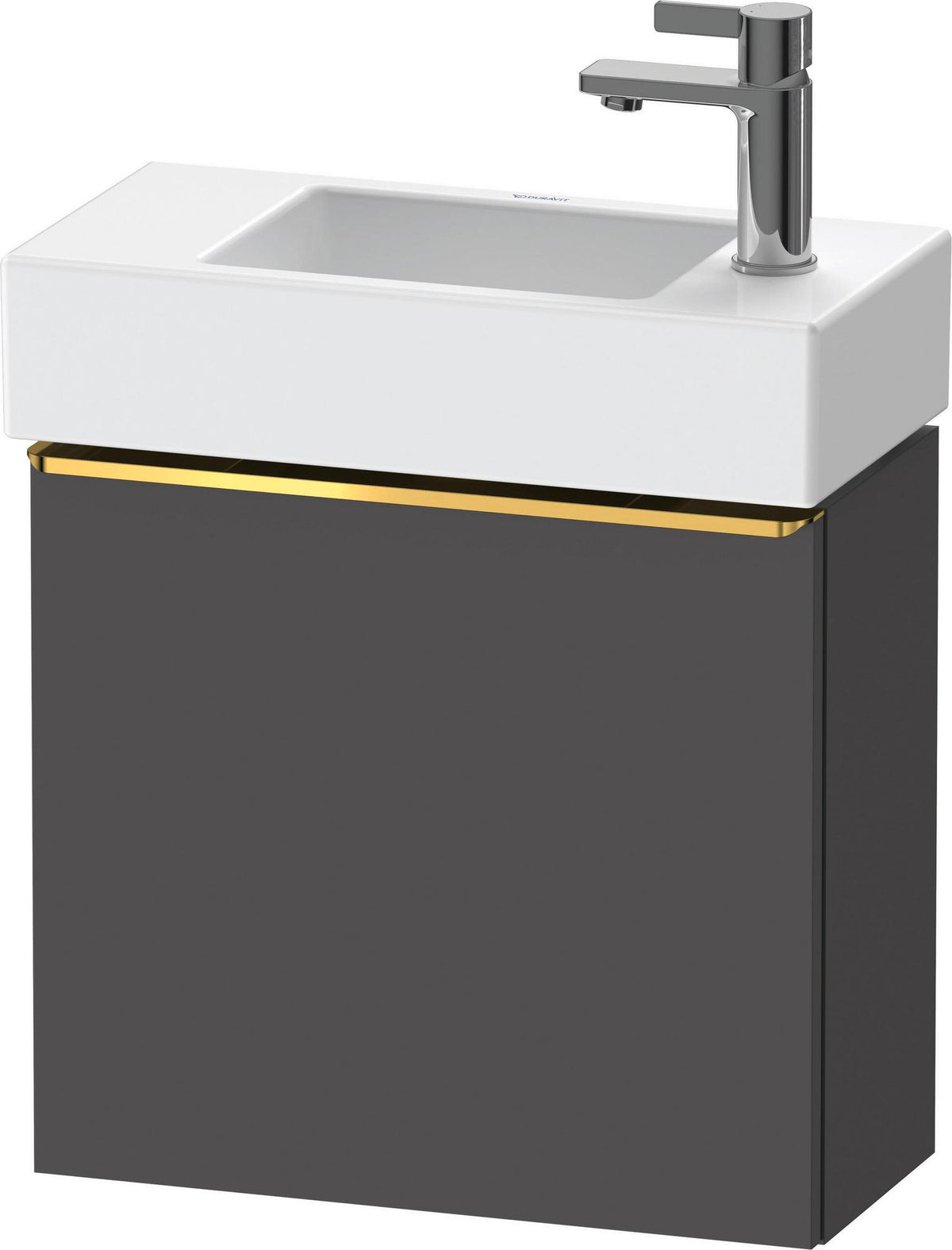 DURAVIT D-Neo Waschtischunterbau 484 mm Eiche Schwarz Matt, 1 Tür, Bronze Griff