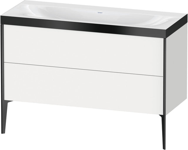 DURAVIT XViu c-bonded Waschtischunterset bodenstehend 1200 mm 2 Auszüge Schwarz Mat