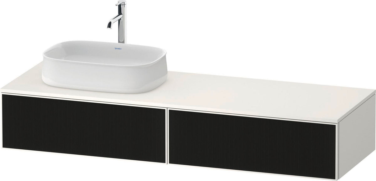 DURAVIT Zencha Konsolen-Waschtischunterbau 1600 mm Eiche Anthrazit mit 2 Auszügen